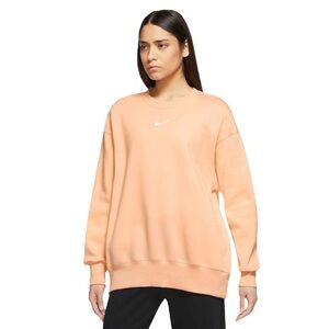 Nike Women’s Phoenix Oversized Crew Sweatshirt- Orange Chalk